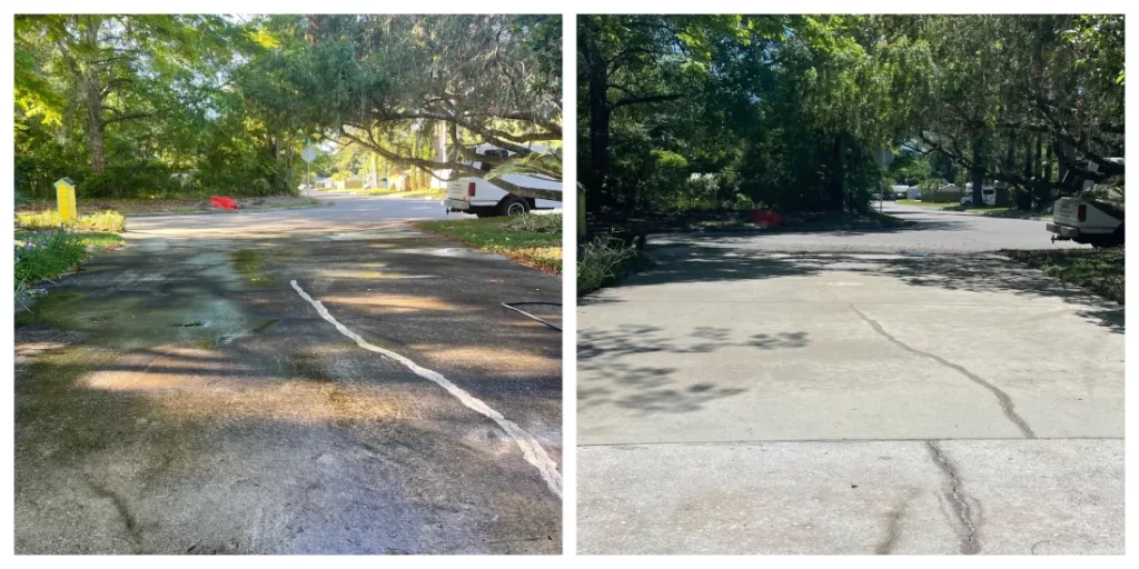Gainesville pressure washing of a driveway